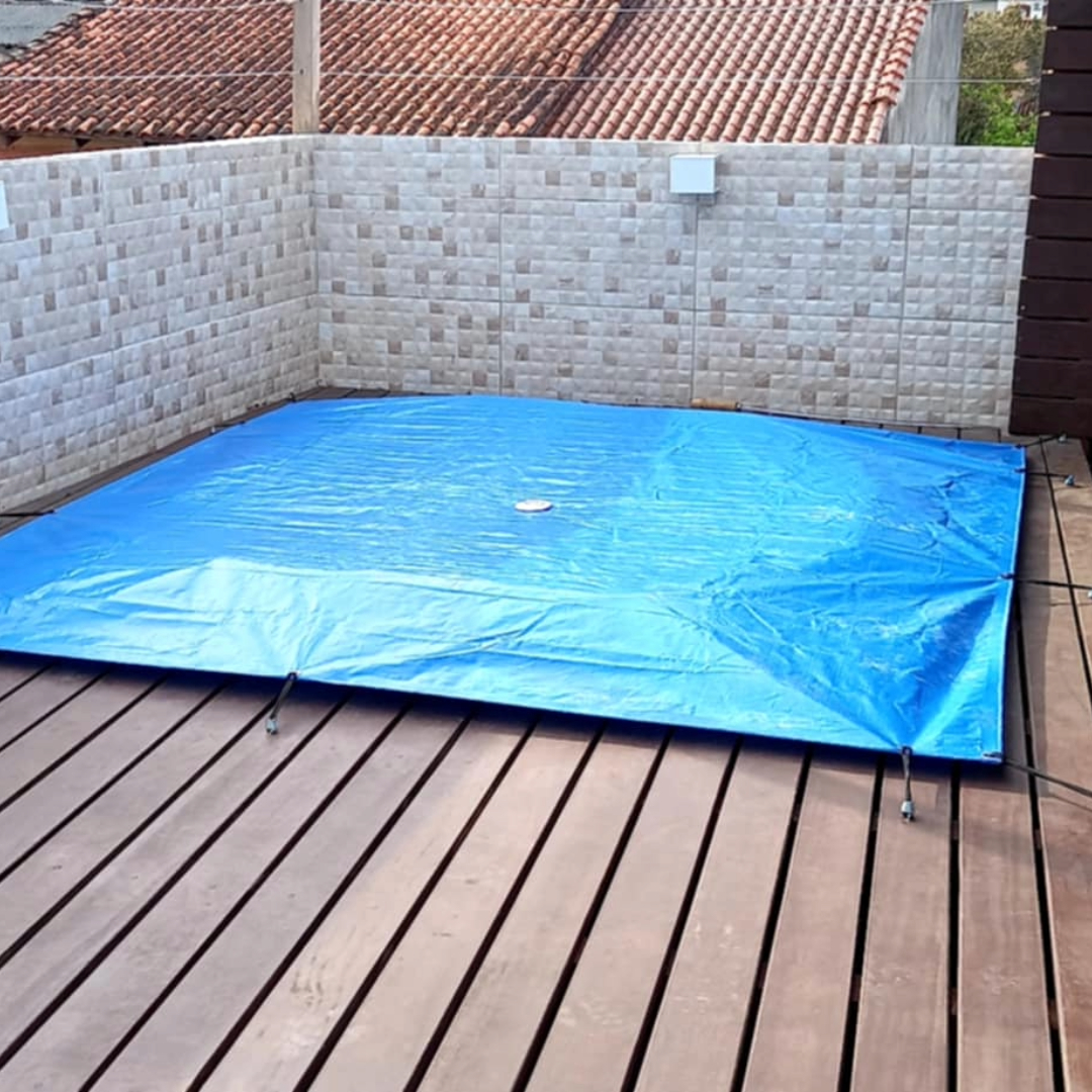 Piscina com capa de proteção Amo Piscina